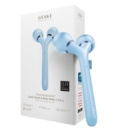 GESKE SmartAppGuided™ Sonic Facial & Body Roller 4 in 1 Derma Roller Device for Face and Body Dermaroll Professional Face Roller Tightens and Defines Body and Face