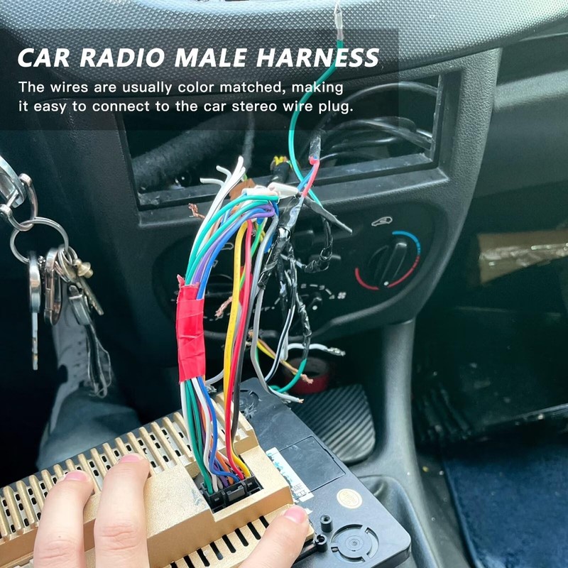 XSPANDER New Car Stereo Radio Male Wire Harness Kit Fit