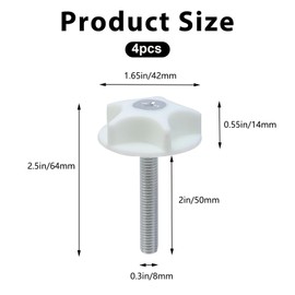 4 Pcs Headboard Fixings Bolts - M8 Heavy Headboard Screws and Washers for Divan Beds Fittings, Bolt Fittings to Keep the Headboard Fixed, Simple Installation and Firm Fixation