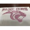 Unbranded PANTHERS CRYSTAL & HOT PINK RHINESTONE IRON ON TRANSFER