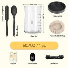 Coco Bird Pro Sourdough Starter Kit- 50oz Large Capacity Sourdough Starter Jar, 17 Flavorful Fermentation Recipes, Sourdough Bread Baking Supplies for Making Delicious Sourdough Breads(1PCS)