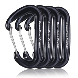 Boundless Voyage BV1026 Carabiner, For Mountain Climbing, High Strength, 12 kN [1,200 kg], Small, D-Ring, 7075 Aluminum Alloy, Ultra Lightweight, Hammock, Climbing, Rescue, Outdoor Equipment, All 3