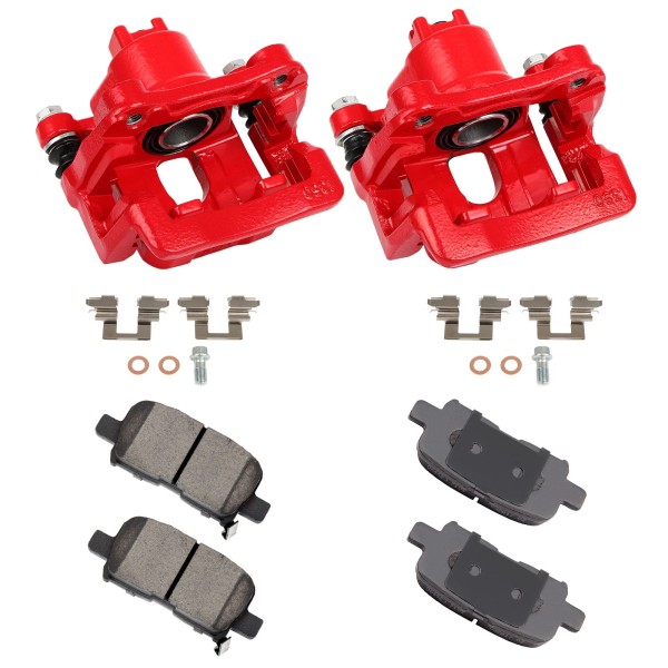 AutoParts*Hub 2x Rear Brake Calipers 4x Ceramic Pads For Honda