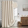 MIULEE 84" Long Scalloped Shower Curtain Linen Textured with 12