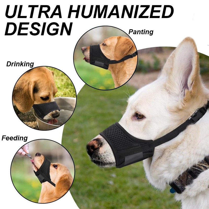 TEOZBLU Muzzle for Dogs, Adjustable Loop, Breathable, Safe, Quick Fit