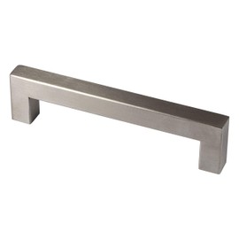 GedoTec Furniture Handle Stainless Steel Bar Handle Kitchen - G14 | BA 96 mm | Cabinet Handle Square | Handle Stainless Steel Matt Brushed | Door Handles Profile 14 mm | 1 Piece - Drawer Handle for