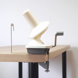DARUMA Wool Winder Type 2 Knitting Tools - Hand Operated Yarn Ball Winder- White and Gray