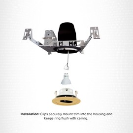 Elco Lighting 4” Low Voltage Adjustable Slot Aperture Trim, MR16, GU10 Halogen, Gold