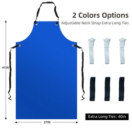VICOGARAD 2 Pack Heavy Duty Vinyl Waterproof Apron 47 Inch, Oil & Chemical Resistant Work Apron for Unisex Adult, Extra Long PVC Aprons with Adjustable Bib for Dishwashing, Dog Grooming, Butcher, Lab