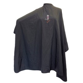 CHARLENE Professional Cutting Cape for Salon Hair Styling, Barber Haircut, Coloring, Skincare, Makeup (BP Logo, BLACK)