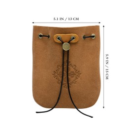 Ipetboom Leather Drawstring Pouch, 1Pc Multi-Use Jewelry Storage Bag for Men Women Man, Medieval Coin Pouch Bags Medieval Accessories for Necklaces Bracelets Small Items