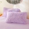 Fluffy Faux Fur Lavender Comforter Cover Twin Set – Plush