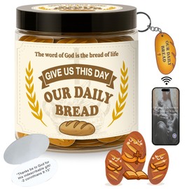 Our Daily Bread Bible Verse Jar with NFC keychain – 60 Scripture Cards for Faith & Encouragement – Christian Gifts for Women, Religious Inspirational Gifts for Men, Bible Jar