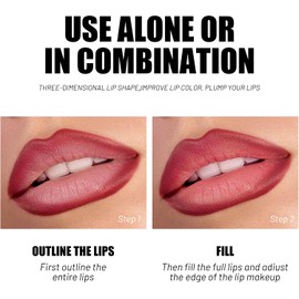 Set de Labiales y Delineadores, 4 Piezas, 01- para Labios Definidos Delineador de Labios a Prueba de Agua, Acabado Mate,Textura suave, No Transfiere, Mejora el Color y Define los Labios