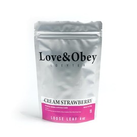 LOEYTEA, Loose Leaf, 4 oz Pouch, Cream Strawberry