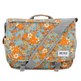 J World New York Thomas Laptop Messenger Bag for Women. Kids Computer Bookbag, Retro Bloom