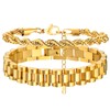 MPRAINBOW Women Gold Chain Link Bracelet - 2pcs Bracelet set