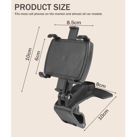 Flaconi Car Phone Holder, Phone Holder for Cars, Car Accessories, Dashboard Phone Holder, 1400° Rotating Car Dashboard Phone Holder, Car Clip Mount for Smartphones from 3 to 7 Inches