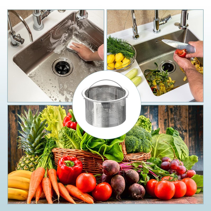 sourcing map Kitchen Sink Drain, Stainless Steel Kitchen Sink Strainer