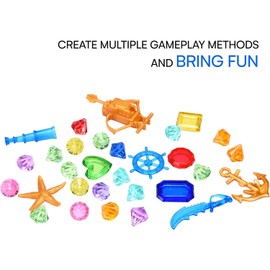 Diving Pool Toys - Swimming Pool Toys For Kids With Treasure Chest - Torpedo Water Toys Package For Pool Training - Bath Toys For Kids And Children - Suitable For Indoor And Outdoor Activities