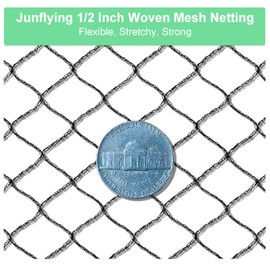 Junflying Bird Netting 20 x 20 FT Heavy Duty 1/2 Inch Woven Mesh Netting 28 GSM Deer Fence Netting for Vegetable, Fruit Trees & Other Plants