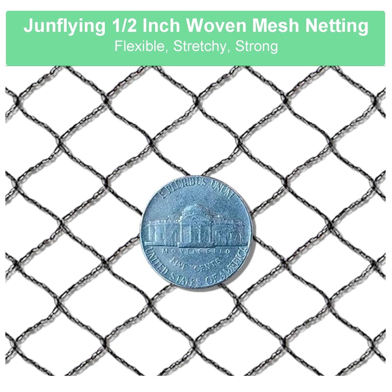 Junflying Bird Netting 20 x 20 FT Heavy Duty 1/2