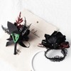 JHCYULUO Black Wrist Corsage and Boutonniere Set for Wedding Artificial