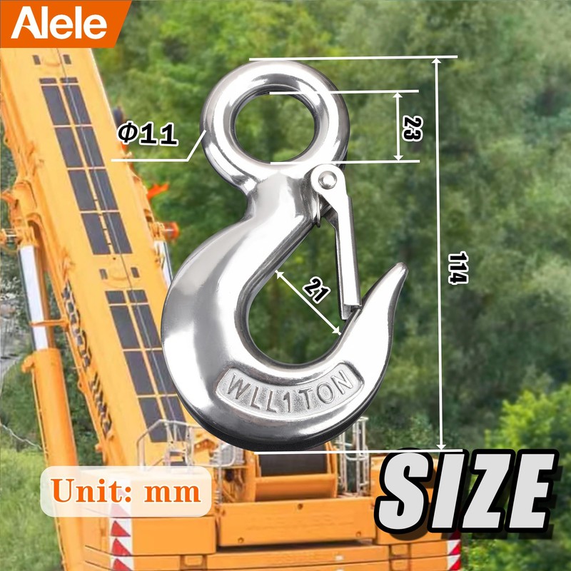 Alele Grab Hooks,1T Crane Scale,Slip Hooks,Stainless Steel Lifting Hook Rigging