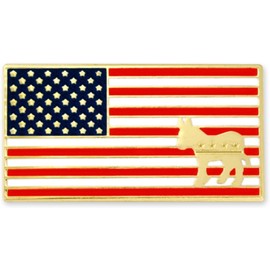 PinMart American Flag Democrat Donkey Patriotic Enamel Lapel Pin