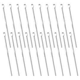 20Pcs Sliver Metal Ear Spoon Ear Scraper Earwax Curette Remover Ear Cleaner Tool Earwax Removal Kit for Ear Key Hanging Key Pendant