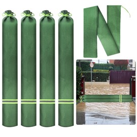 Klmnop 4 Pcs Sand Bags for Flooding, Long Canvas Sandbags Flood Protection with Elastic Band, Thickened Reusable Flood Barriers for Indoor and Outdoor Garage(4ft×7inch)