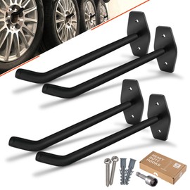 SunVFaFa Tire Rack Wall Mount, 10 Inch Large Garage Hooks Heavy Duty Storage, Ladder Hooks for Hanging, Garage Organizer for Wheel Holder, Folding Chairs, Power Tool, Bulk Items (88lbs 4-Pack)