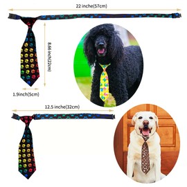 PET SHOW 10pcs Paw Print Medium Dog Ties Neckties for Medium Large Dogs Adjustable Holiday Birthday Grooming Accessories Neck Ties Girl Boy Festival Wedding Costumes Puppies Party Gift