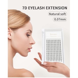 JINYANHUA Premade Eyelash Fans Extension 8-15mm Length 4d/5d/6d/7d/8d 0.07mm Short Stem Handmade Fans Premade Professional Eyelash Extensions Faux Mink (9mm, 7D-0.07-D)