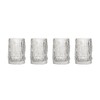 Creative Co-Op Round Glass Drinking Glass with Embossed Pattern, Clear,