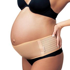 BUKYCAT Abdominal Band Pregnancy Supportive Pregnancy Belt, Car Pregnancy Belt, Supports Waist, Abdominal Belt, Lightweight and Breathable - Support Band for Pregnant Women (Black)