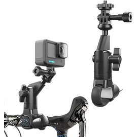 Bike Mount Compatible with GoPro Hero 13 12 11 10 9 8 7 6 5 Session Insta360 Osmo Action and Most Action Camera, Handlebar Mount with 1/4 Adapter