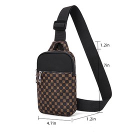 Mini Sling Bag for Men and Women, Small Crossbody Bag Trendy, Casual Waterproof Phone Chest Bag for Travel (brown)