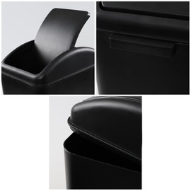 Asking 4.5 Gallon Small Trash Can with Swing-top Lid, 3-Pack Swing Plastic Garbage Bin, Black