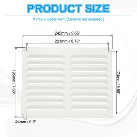 PATIKIL 10x8 Inch Aluminum Vent Cover, Screen Air Grille Ventilation Cover HVAC Louvered Grill for Home Kitchen Fireplace Bathroom Wall Ceiling, White