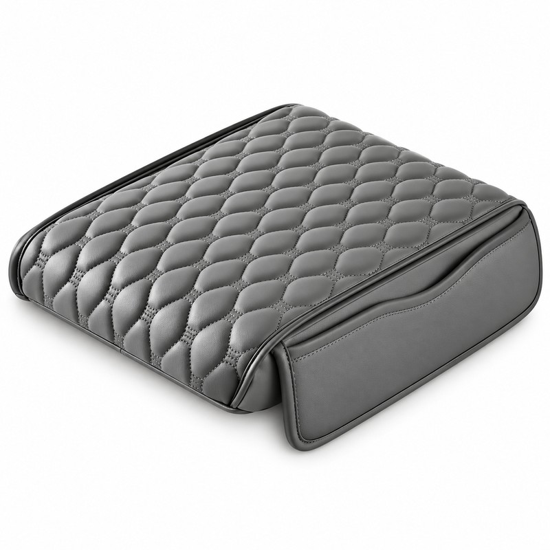 PU Leather Car Armrest Pad for Center Console – Quilted
