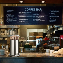 MyLifeUNIT Straw Holder for Counter, Stainless Steel Coffee Stirrers Holder 6.7" x 4.9"(2 pack)