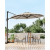 Amenitlif 10x10FT Cantilever Umbrella with Cross Base, Round Top Patio