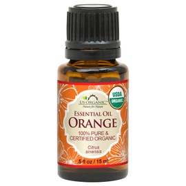 US Organic 100% Pure Sweet Orange Essential Oil - USDA Certified Organic - 15 ml - w/Improved caps and droppers (More Size Variations Available)