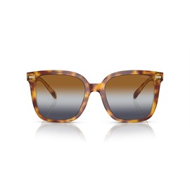 Coach HC8381F Low Bridge Fit Sunglasses, Dark Tortoise/Canary/Brown Teal Grey Gradient, 56 mm