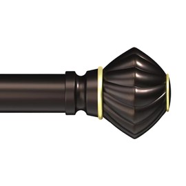 Box Space Curtain Rods for Windows 48 to 84 inches, 1 inch Diameter Adjustable Length Curtain Rod for Bedroom Living Room Decorative Curtain Rod Set with Brackets - Bronze