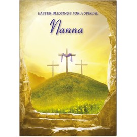 Nanna Religious Easter Card - Christian Easter Card - A5 Size with Envelope