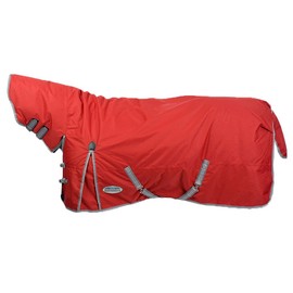 WeatherBeeta ComFiTec Classic Combo Neck Lite Horse Blanket, Red/Silver/Navy, 81"