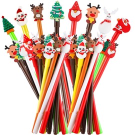 RUODON 72 Pieces Christmas Gel Ink Pen Black Gel Pens Christmas Series Rollerball Pens Xmas Novelty Black Writing Pens for Boys and Girls, School, Home, Office Supplies