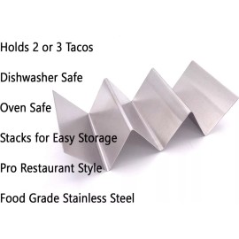 Bandeja Plato Para Tacos Acero Inoxidable Con 4 Soportes